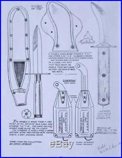 WW2 or Korean War era US Navy D-A life raft knife, orig leather ...