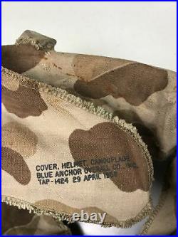 WWII Korean WAR USMC M1 Helmet Liner Camo Camouflage Cover EGA Marine Corps