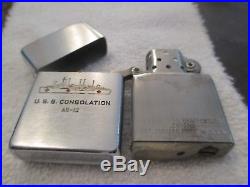 WWII Korean War Era US Navy USS Consolation Zippo Lighter Hospital Ship 2032695