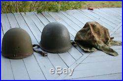 WWII Korean War Era USMC Reversible Camo M-1 Helmet Liner Great Shape Authentic
