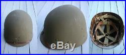 WWII Korean War Era USMC Reversible Camo M-1 Helmet Liner Great Shape Authentic
