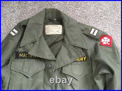 WWII Korean War M43 Captains Field Jacket Theater Made Insignia