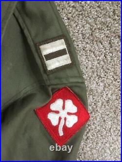 WWII Korean War M43 Captains Field Jacket Theater Made Insignia