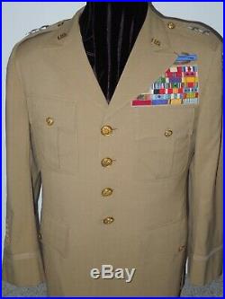 WWII Korean War US Army MAJOR GENERAL Vander Heide Uniform Jacket CIB RIBBONS