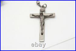 WWII Sterling Army, Navy, USMC Chaplain Rosary With Korean War Era Initialed Case