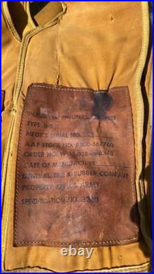 WWII US Army Air Force B-5 Life Preserver Jacket Mae West Field Gear Equipment