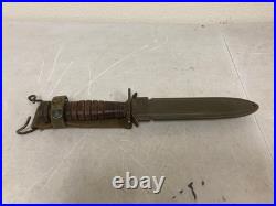 WWII US Military M3 Camillus Trench Knife Blade Marked + Sheath 4th Var D1021