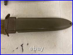 WWII US Military M3 Camillus Trench Knife Blade Marked + Sheath 4th Var D1021