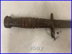WWII US Military M3 Camillus Trench Knife Blade Marked + Sheath 4th Var D1021