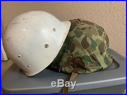 WWII WW2 Korean War M1 Helmet Frog skin Camouflage Camo USMC Marine EGA