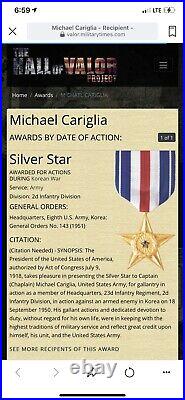 WWII uniform of Chaplain Lt. Col Michael Cargilia Silv Star Korean War