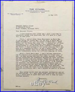 Ww2 Korean War General Mark W. Clark Typed Letter Signed Tls Autograph 1974