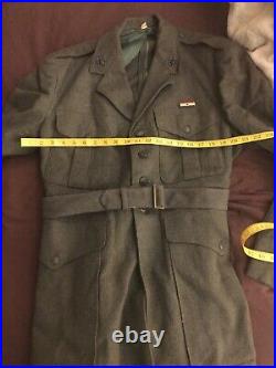Ww2 Korean War Usmc Em Wool Belted Jacket Named Large Size 42 Long