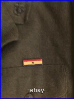 Ww2 Korean War Usmc Em Wool Belted Jacket Named Large Size 42 Long