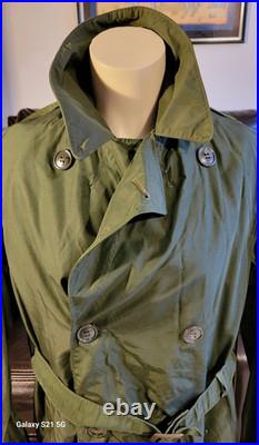 Ww2 Wwii Us Army Korean War M1950 Overcoat Trench Coat Od Green Wool Liner 36l