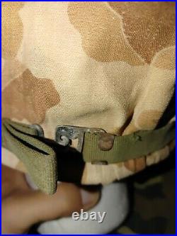 Ww2 Wwii Usmc Us Marines M1 Helmet Frogskin Camo Cover Korean War Salty Hbt