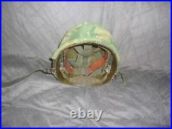 Ww2 -korean War Swivel Bail Helmet With Liner And Pacific Camo Cover