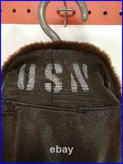 Wwii/ Korean War Named Usmcr Leather Jacket Vmf 322 Fighting Cocks