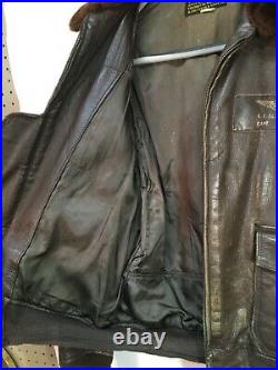 Wwii/ Korean War Named Usmcr Leather Jacket Vmf 322 Fighting Cocks