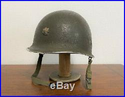 Wwii / Korean War Us M1 Front Seam Helmet Soldered Major Rank