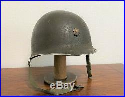 Wwii / Korean War Us M1 Front Seam Helmet Soldered Major Rank
