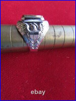 X-RARE -KMAG-Korean WAR US ARMY ADVISOR's Sterling Silver & Enamel Ring, Sz10