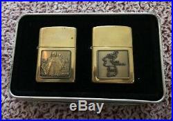 Zippo Gift Set Korean War Emblem Lighter And 38th Parrallel Emblem Lighter